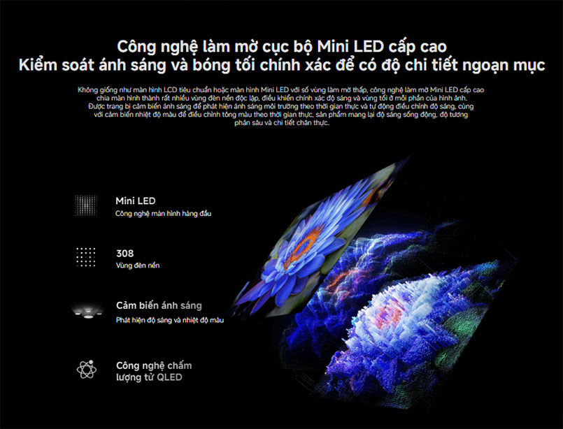 Công Nghệ QD-Mini LED Mang Đến Độ Tương Phản Ấn Tượng